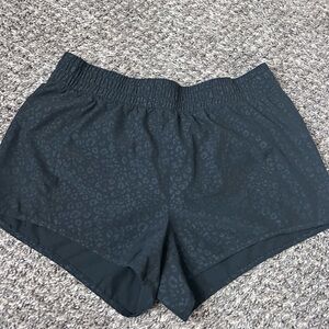 Women's Black Leopard Print Athletic Shorts